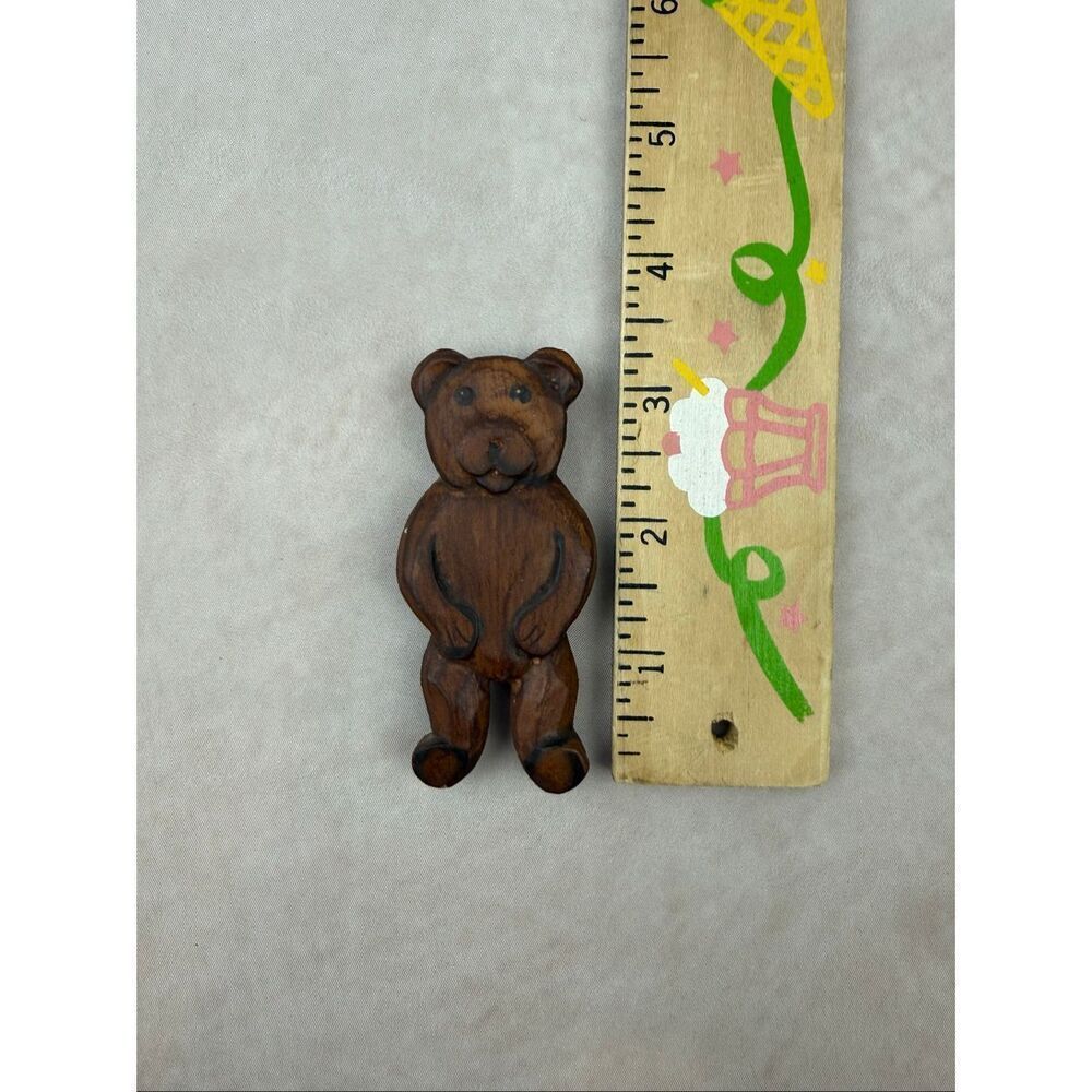 Vintage Bear Magnet Cottagecore Teddybear Wooden 1980s